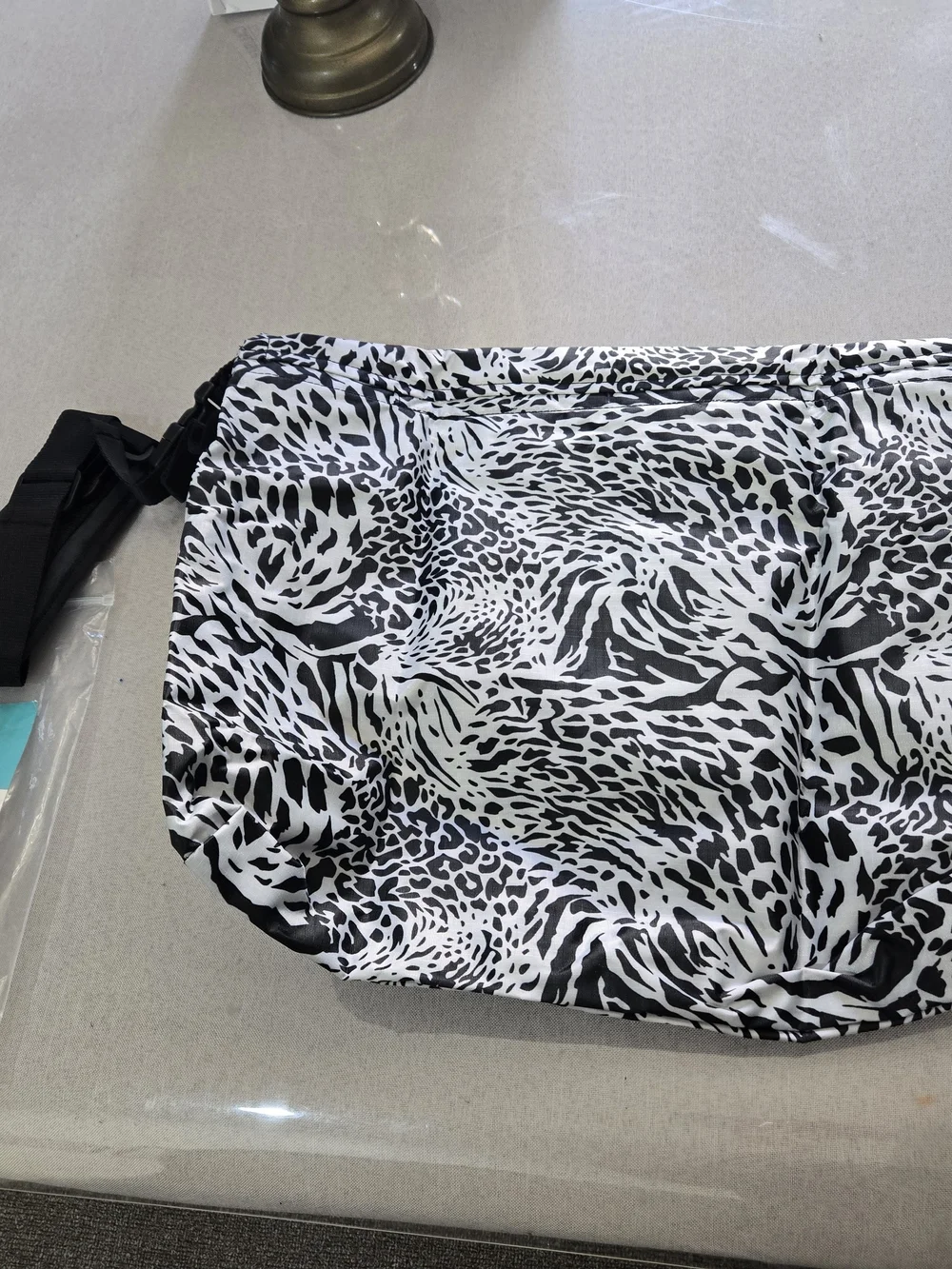 Black & White Animal Print Wheelchair Bag